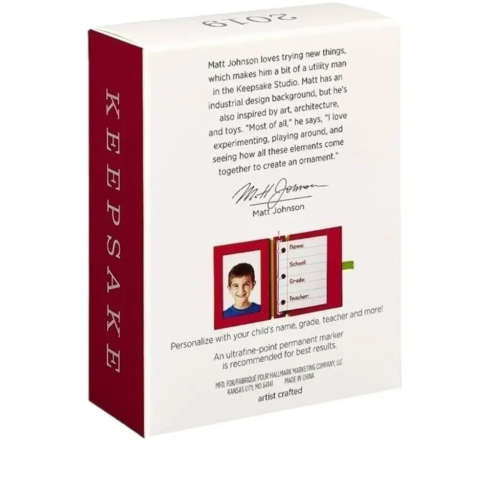 Hallmark Keepsake Christmas Ornament‎ 2019 School Days Notebook Photo Frame